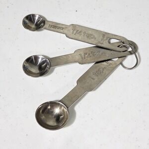 Vintage Hoffritz stainless steel measuring spoons Set Of 3  1, 1/2, 1/4 Tsp